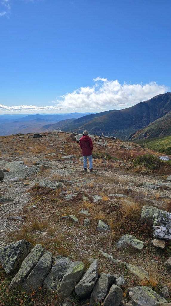 View from the side of Mount Washington in the sun. 